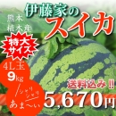 【4L玉9kg】伊藤家のスイカ